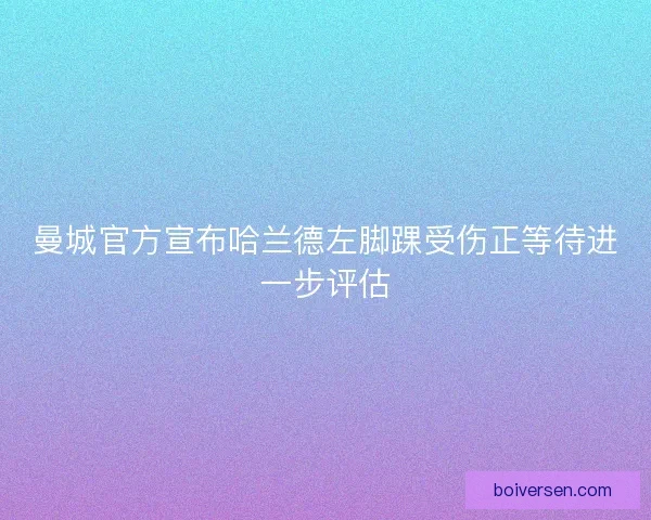 曼城官方宣布哈兰德左脚踝受伤正等待进一步评估